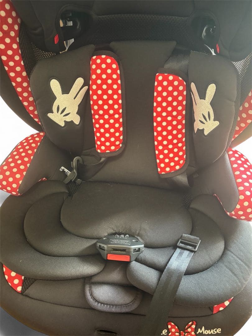 レア　ミニーマウスチャイルドシート　ジュニアシート　リボン