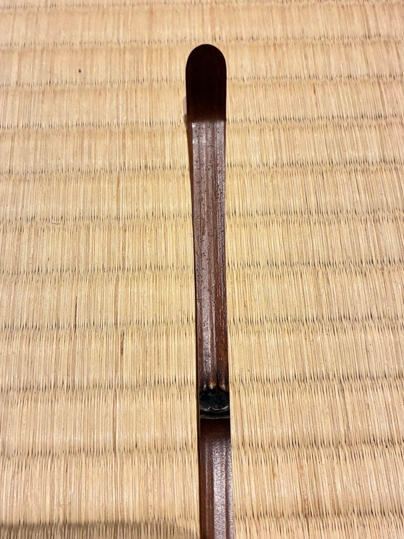 茶道具　煤竹茶杓　銘『落葉』 紫野 三重野与雲(大徳寺521世)書付　宗秦削り