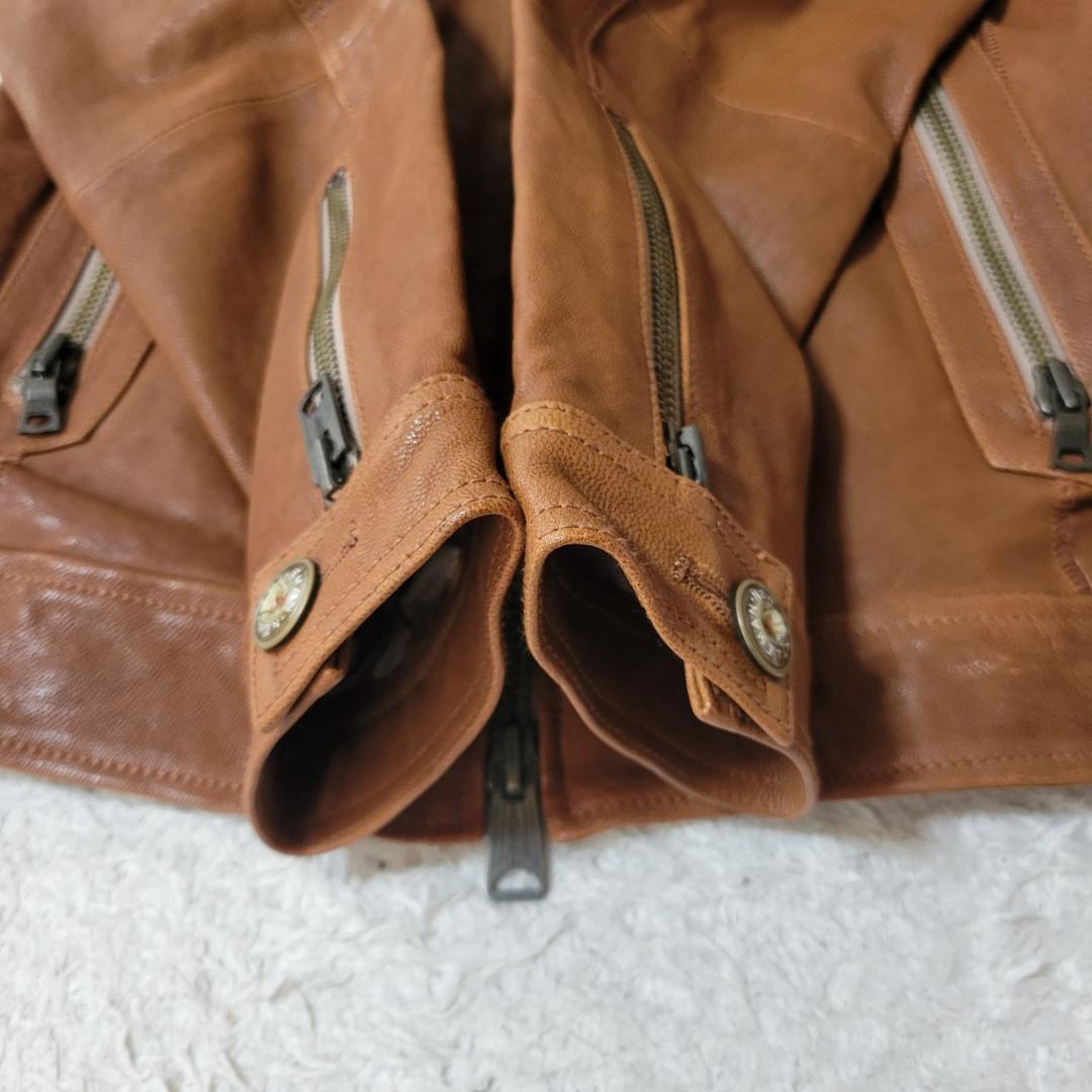 美品✨ バッファローボブズ　レザーライダースジャケット　ミリタリー　山羊革