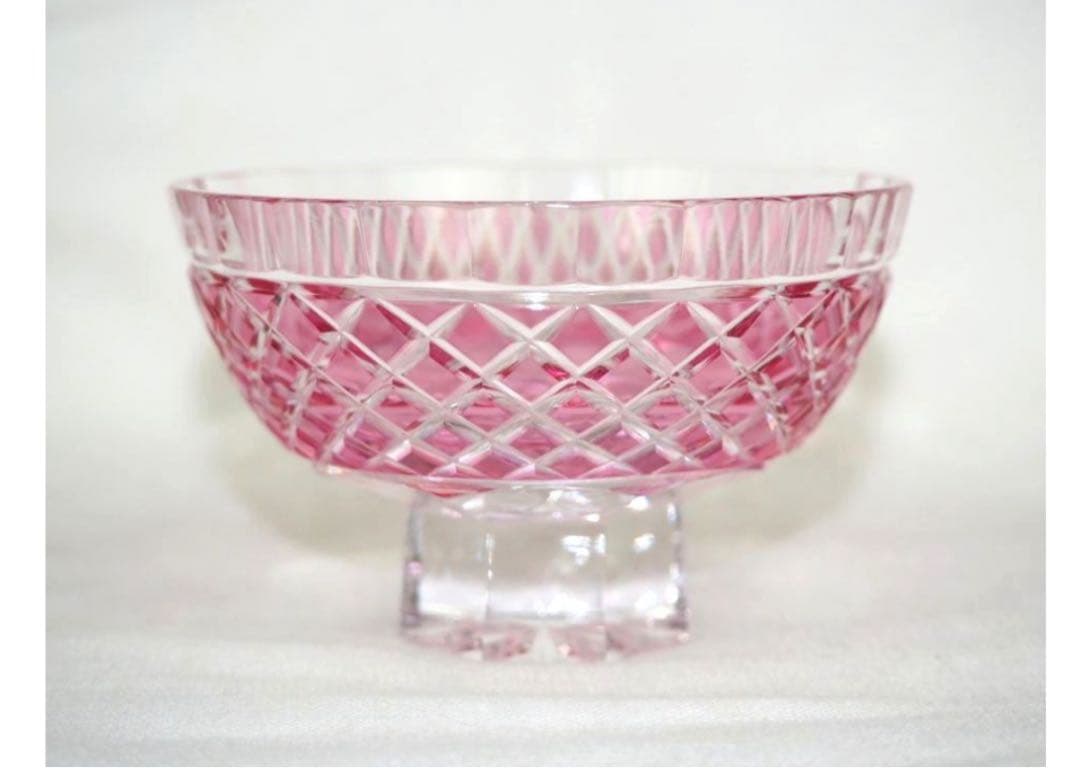 送料無料　薩摩切子　ぐい呑み/盃　作家物　共箱　検/江戸切子薩摩切子