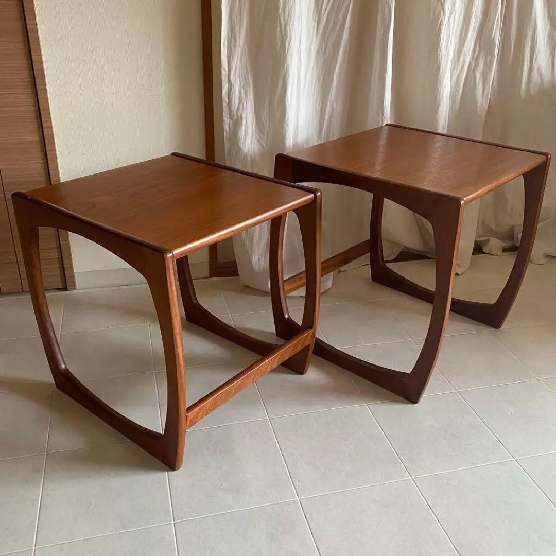 美品　北欧　アンティーク　ネストテーブル　セット　サイドテーブル　チーク　机