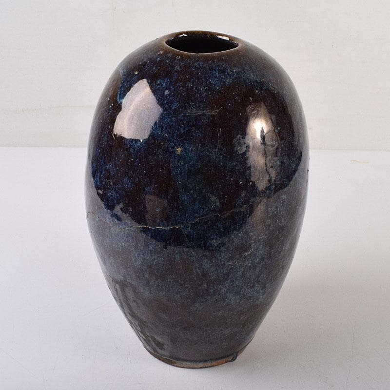 中国　海鼠釉　花瓶　壷　在銘　C　R8613