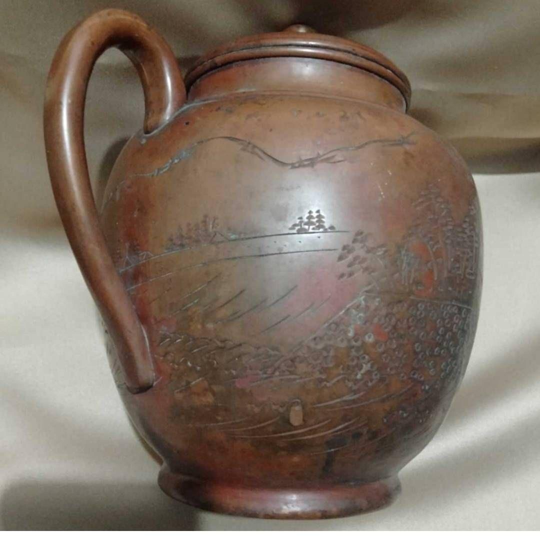 103 無形文化財玉川堂製 鎚起銅器 銅やかん 壺