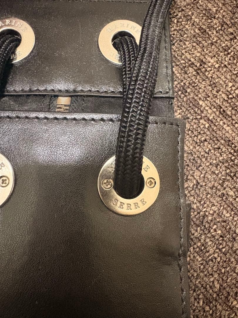 【⭐︎⭐︎！！】 MARINE SERRE ブラックレザー ハンドバッグ