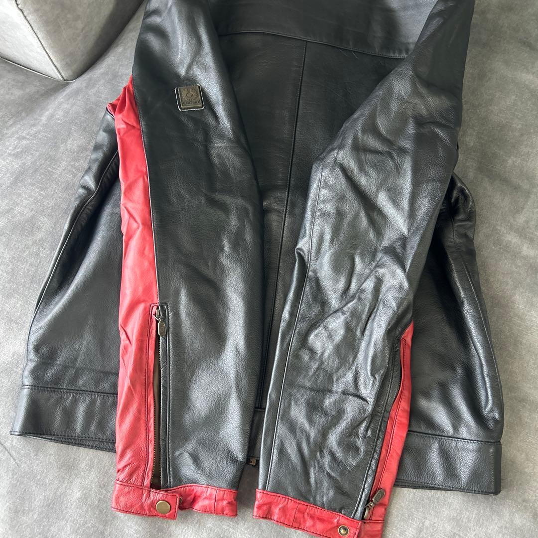Belstff レザーライダースジャケット 黒 　S