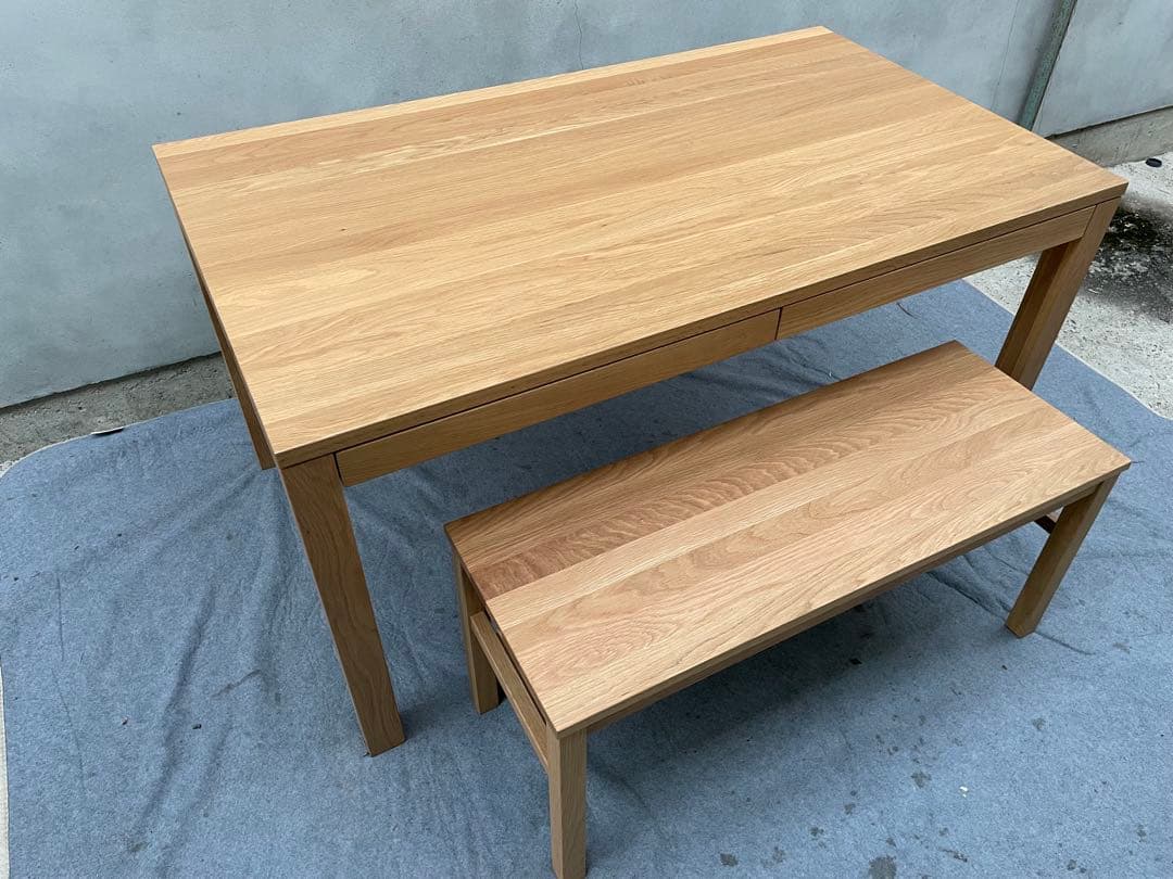 tmnk　美品　無印良品　オーク材　ダイニングテーブル　ベンチイス
