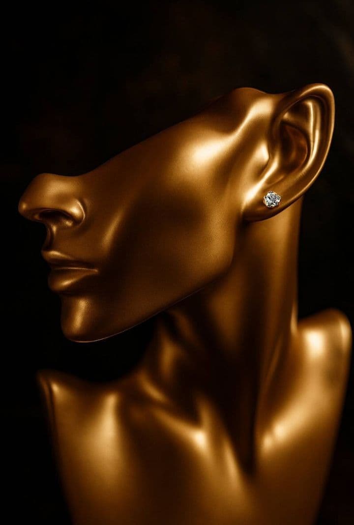 K18YG純正♥新タイプモアサナイト6ミリダイヤモンドピアス2.28ct