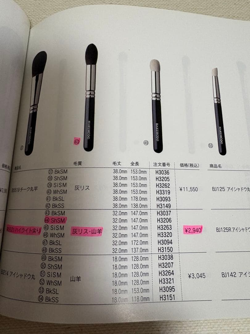 白鳳堂　化粧筆セット　ケース付き