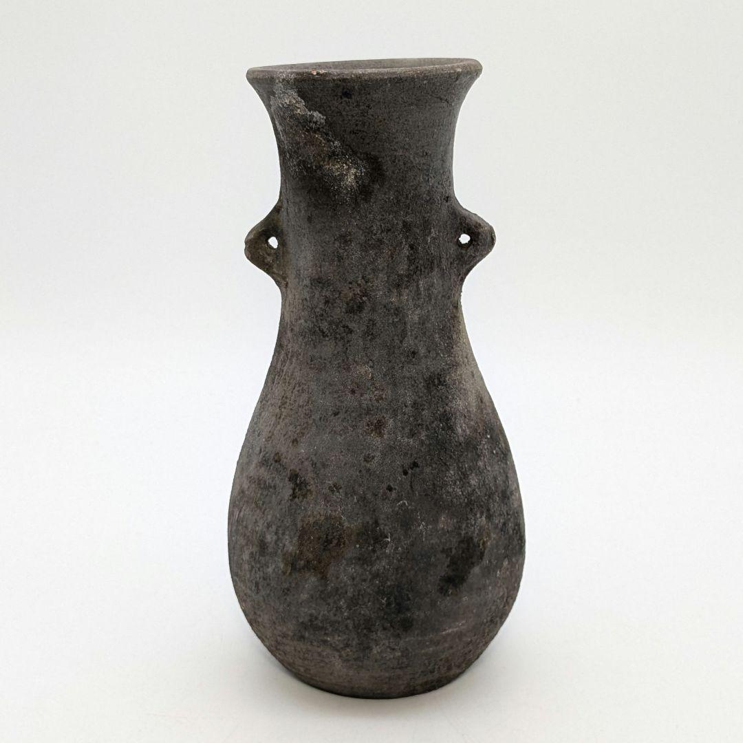 岡山県重要無形文化財 山本出 備前焼 耳付花入 備前須恵 花瓶 花器 置物 窯変