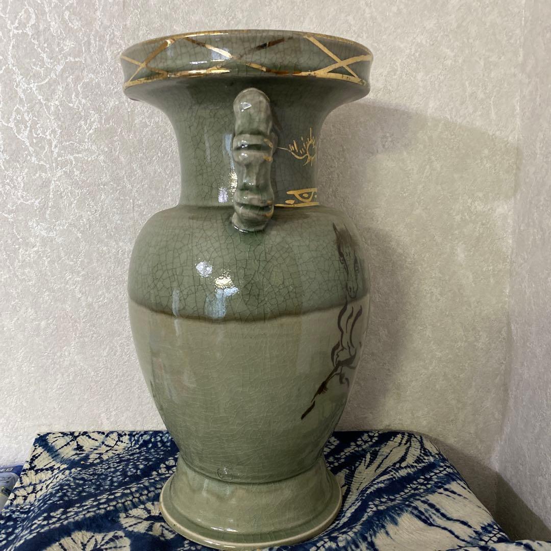 相馬焼　大花瓶　近徳　今年の干支　馬