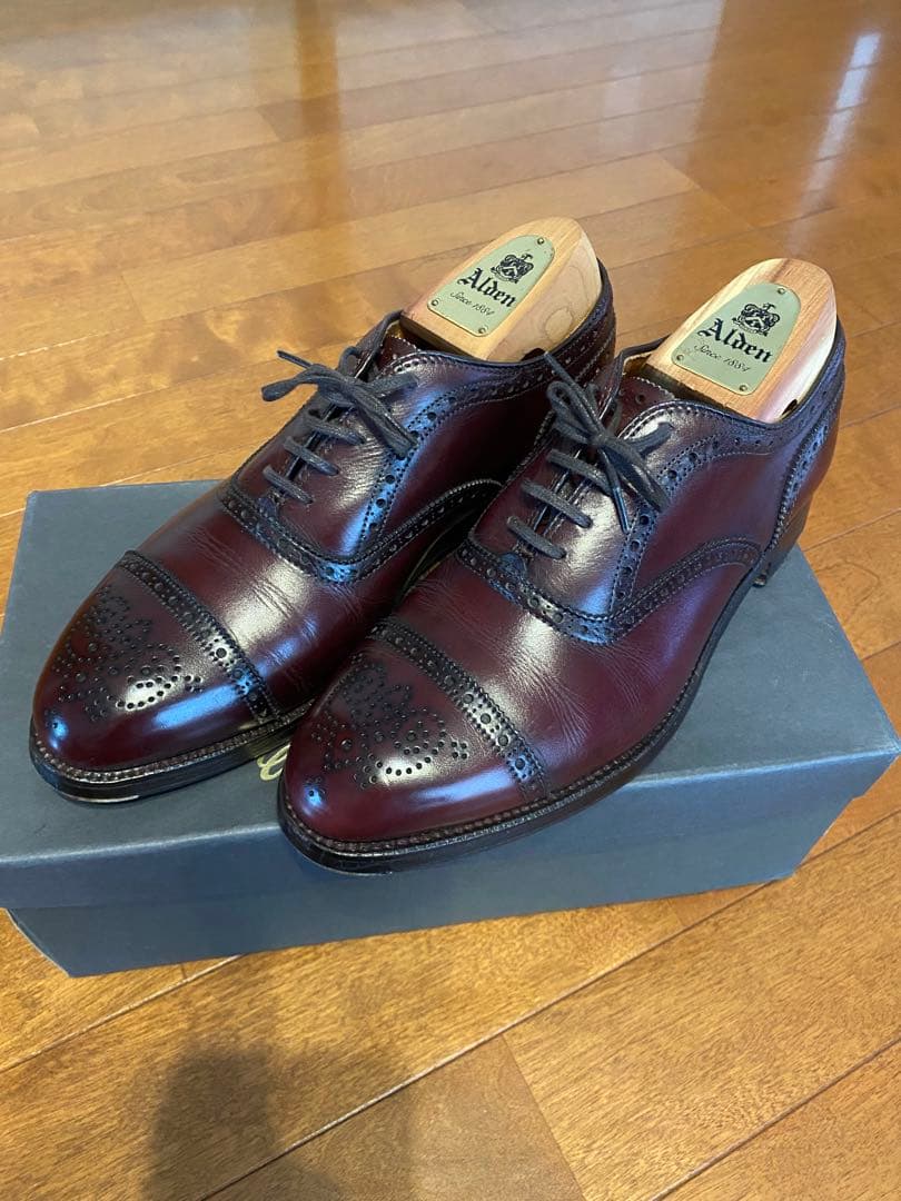 Alden オールデン 908 バーガンディ カーフ 6ハーフ 6.5 中古美品