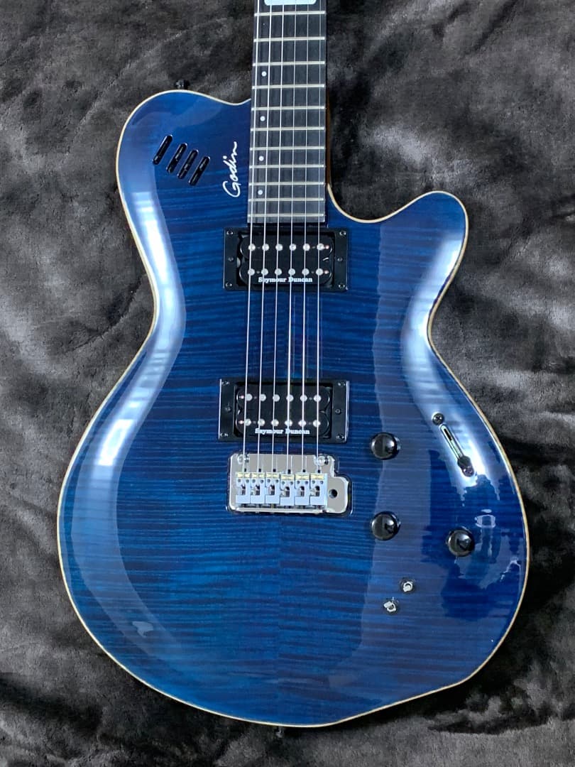 ギター GODIN LGXT Trans Blue Flame AAA SF