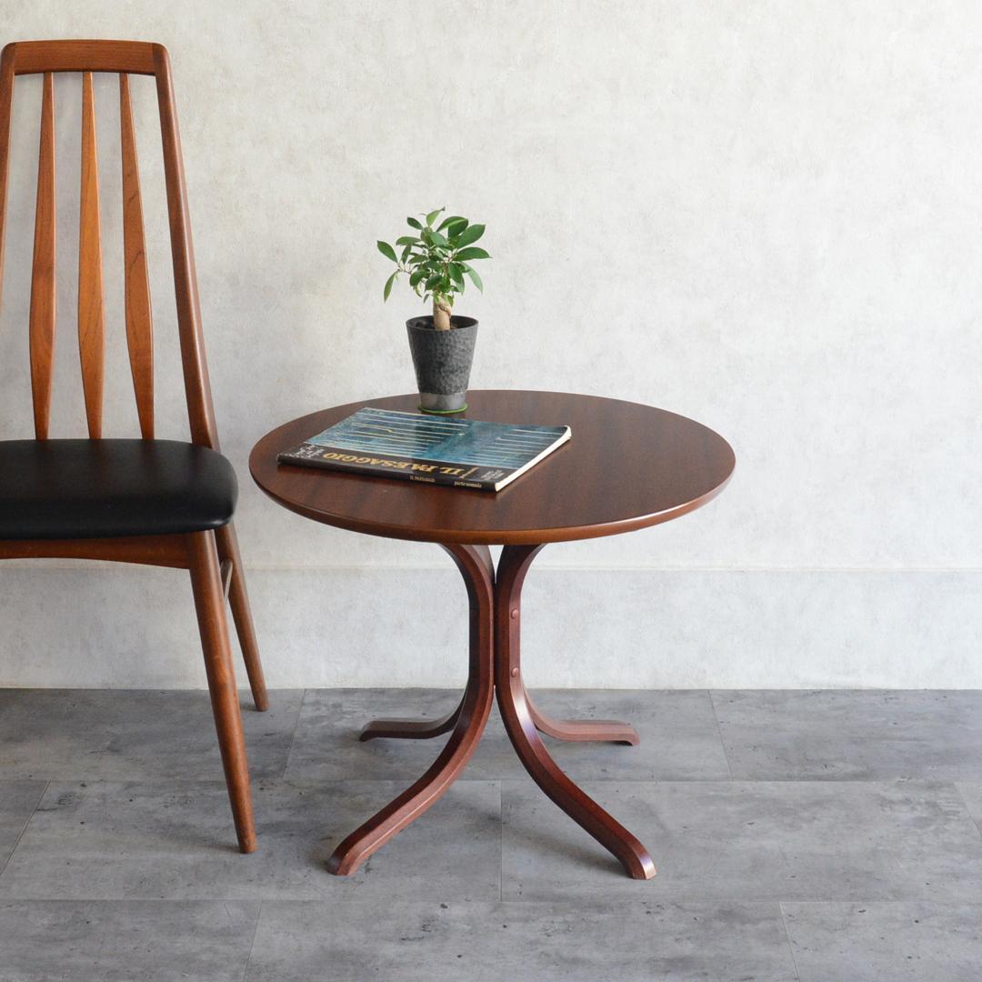 デンマーク 北欧ヴィンテージ ラウンド ローテーブル サイドテーブル 北欧家具
