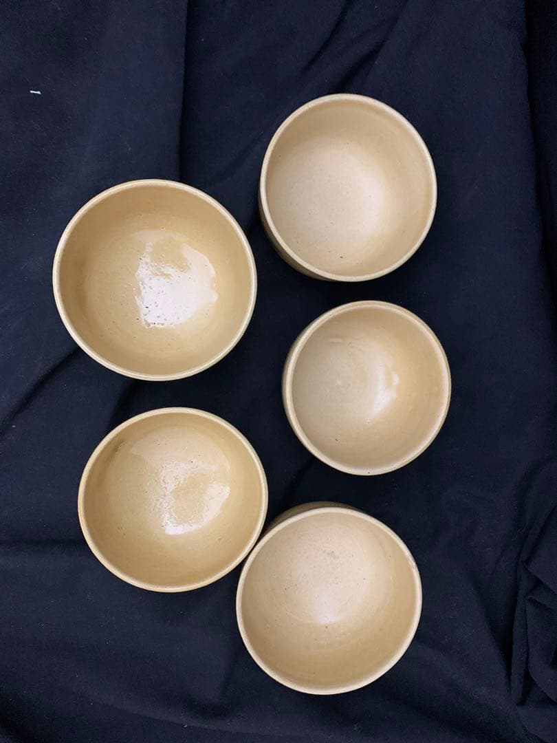 黄瀬戸　湯呑　５客　共箱付き　加藤令吉作