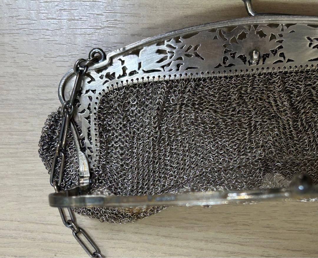 アールデコ/アンティーク/シルバーメッシュバッグ/Ｇ.ＳＩＬＶＥＲ