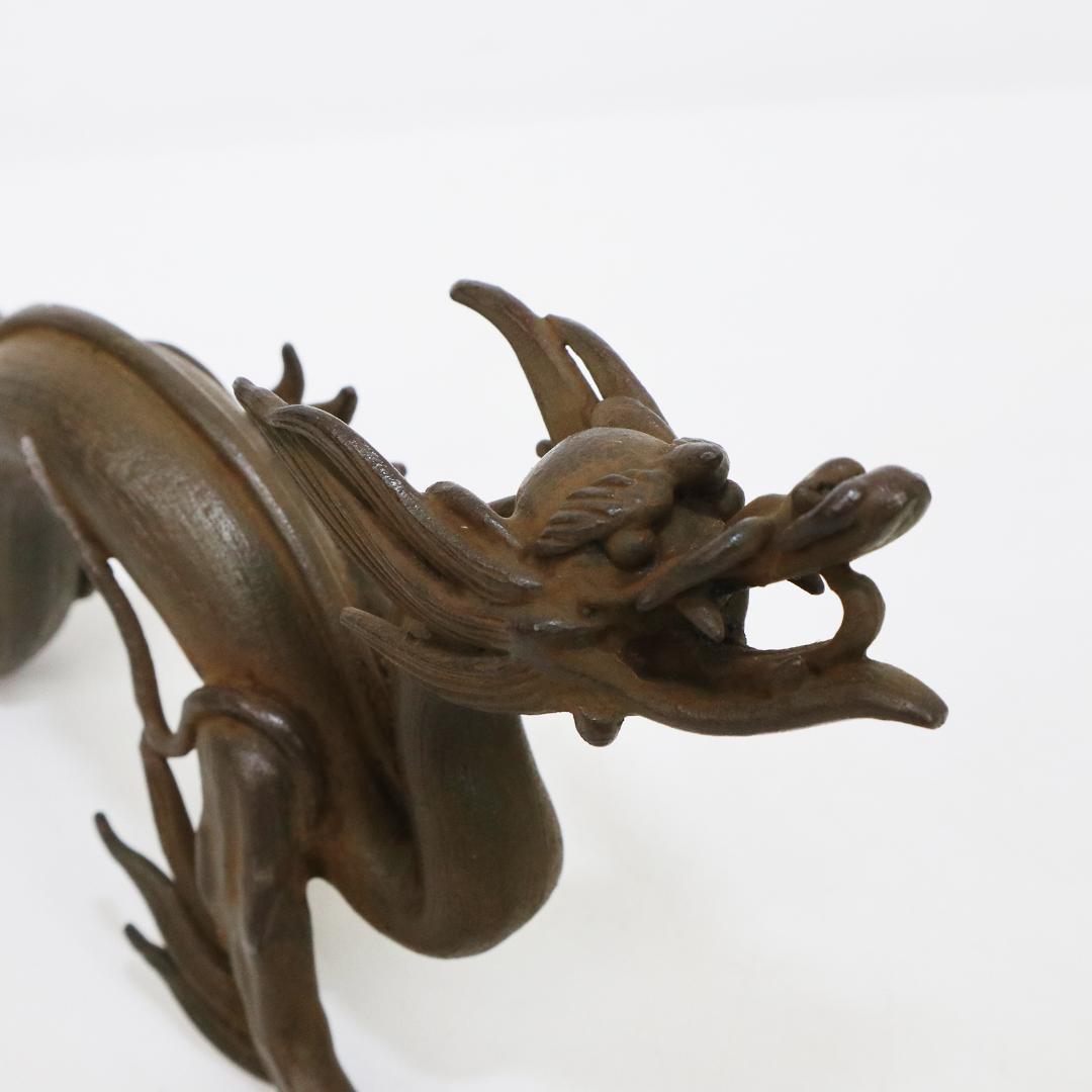 蝋型師 須賀月真 作 鋳銅 雨龍 置物 共箱