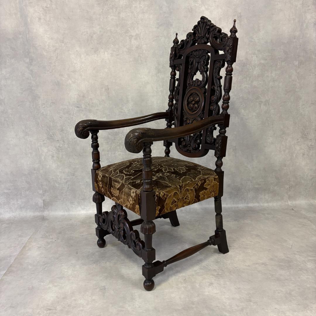 18世紀　バクタプール　キング＆クイーンスタイルのハイバックチェア