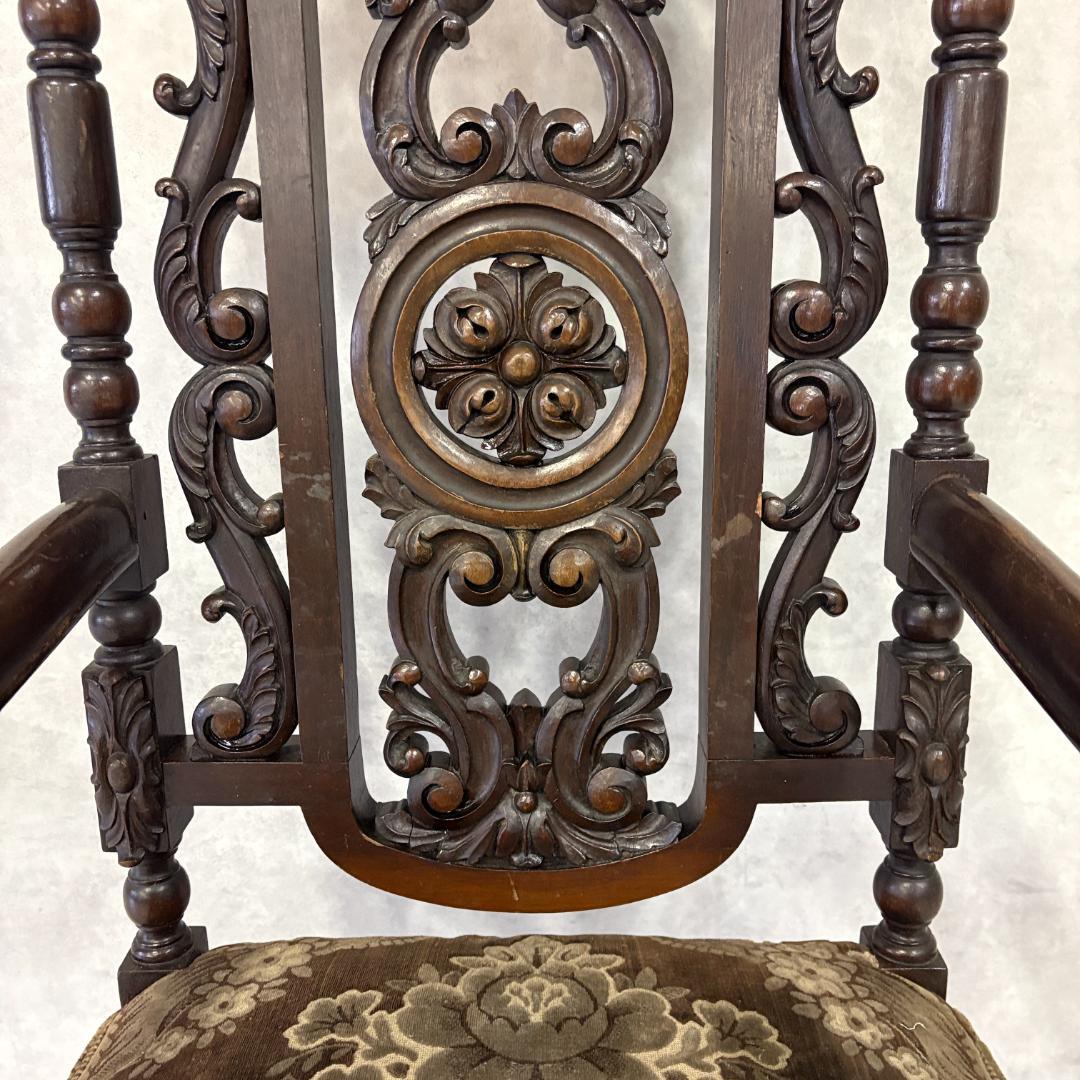 18世紀　バクタプール　キング＆クイーンスタイルのハイバックチェア