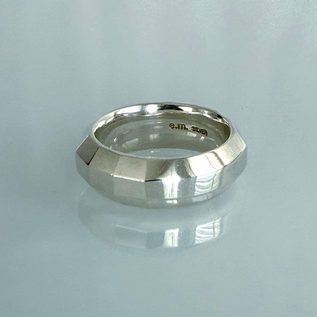 美品【e.m.】シルバー925多面体デザイン リング