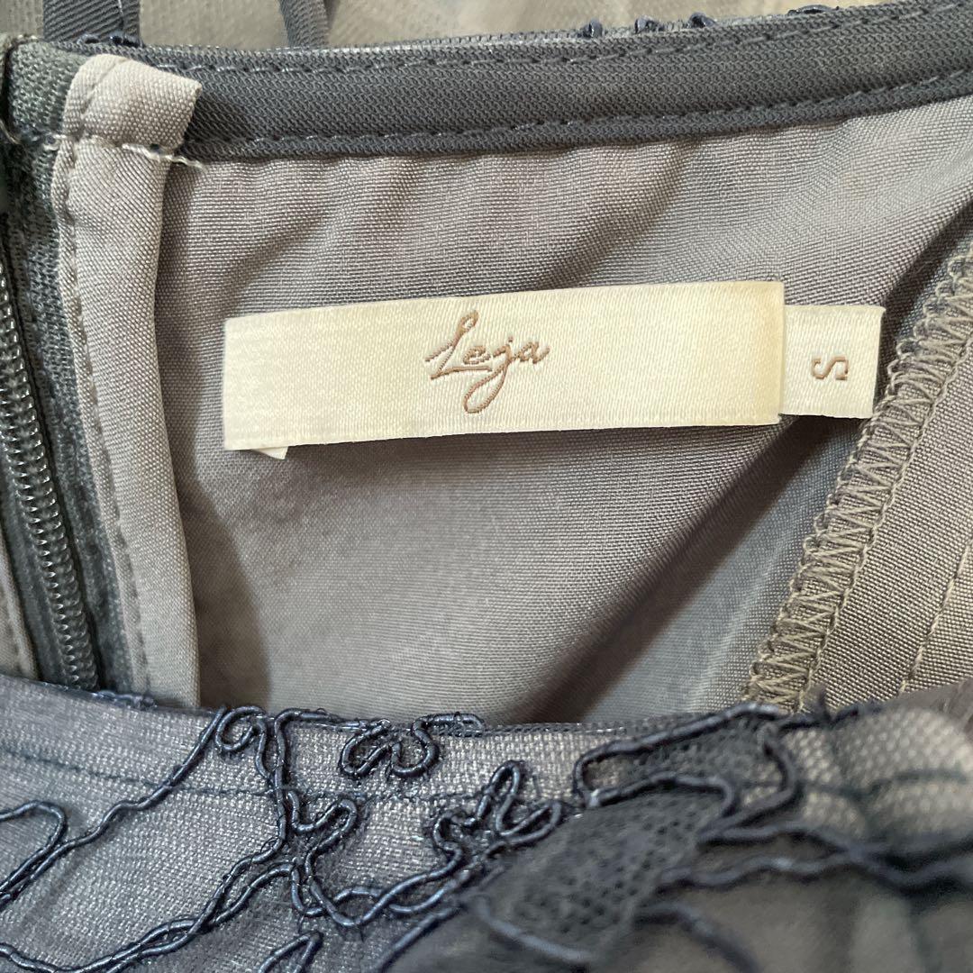 Leja マーメイドシルエットキャミワンピースリボン付きシアーパフスリーブ　S