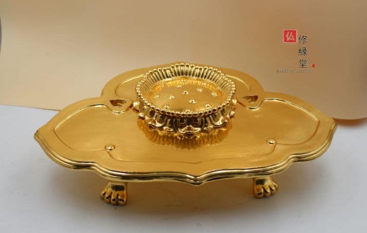 【修縁堂】密教法具 四大明王 法器 金剛盤 真鍮金メッキ