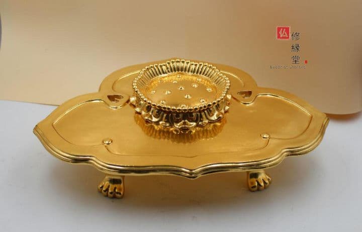 【修縁堂】密教法具 四大明王 法器 金剛盤 真鍮金メッキ