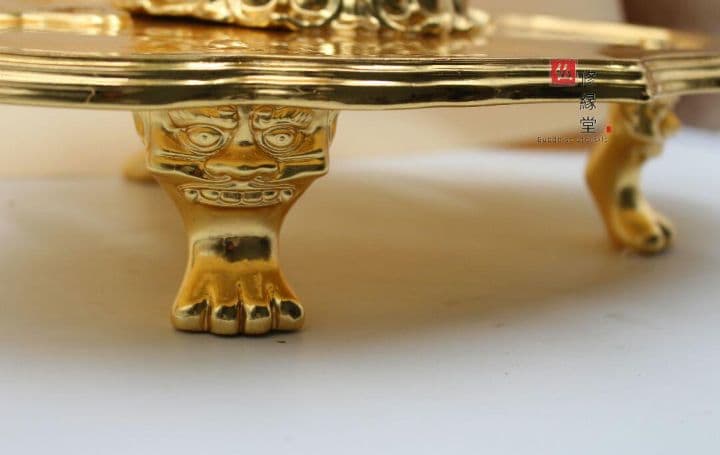 【修縁堂】密教法具 四大明王 法器 金剛盤 真鍮金メッキ