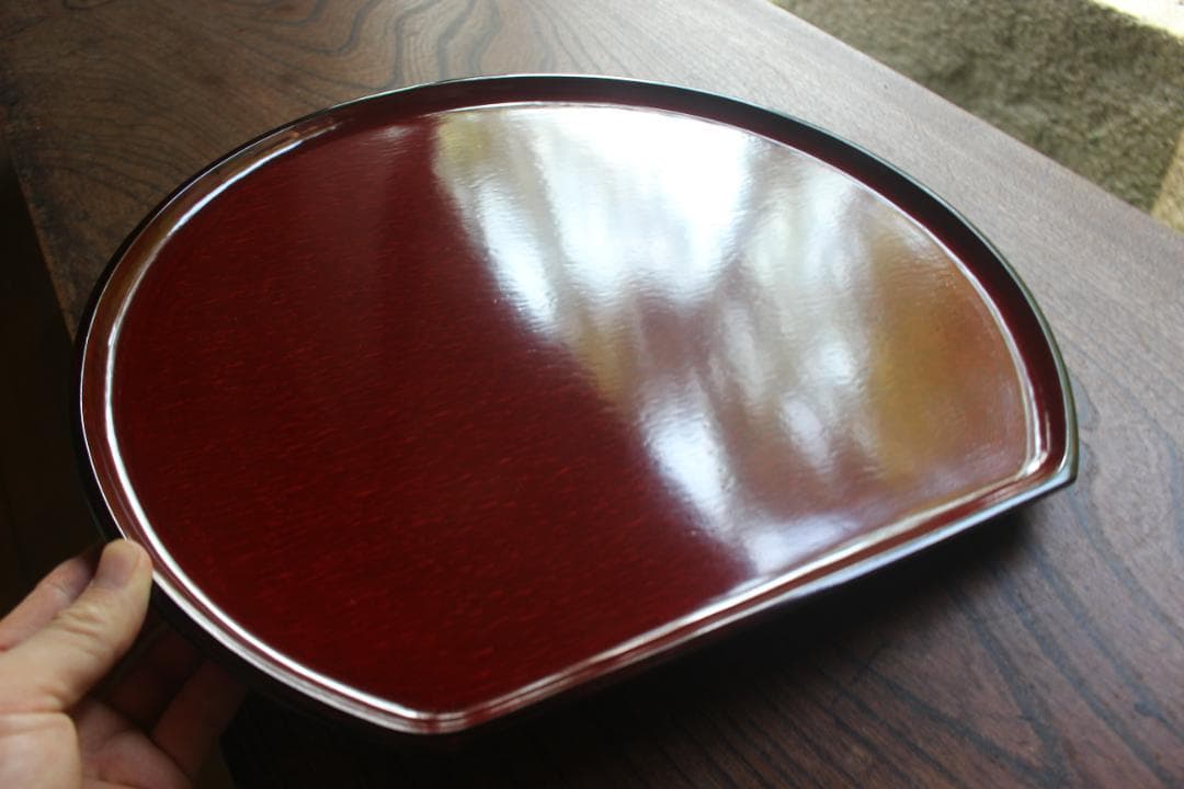 専用！極上朱漆の美しい後藤塗の半月盆4点（検輪島塗半月膳お盆