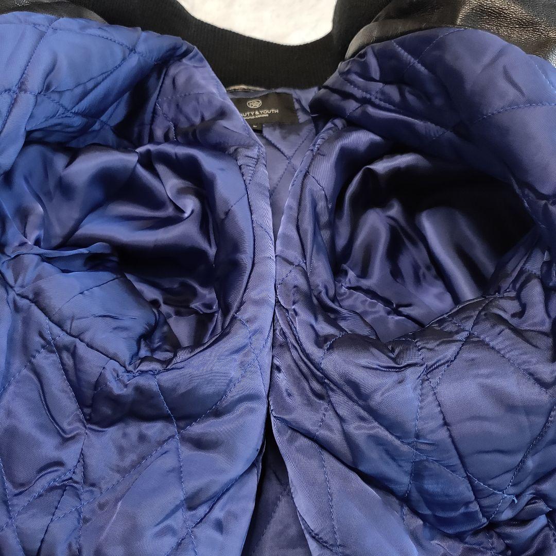 ユナイテッドアローズ ラムレザー ライダースジャケット L 短丈 リブ