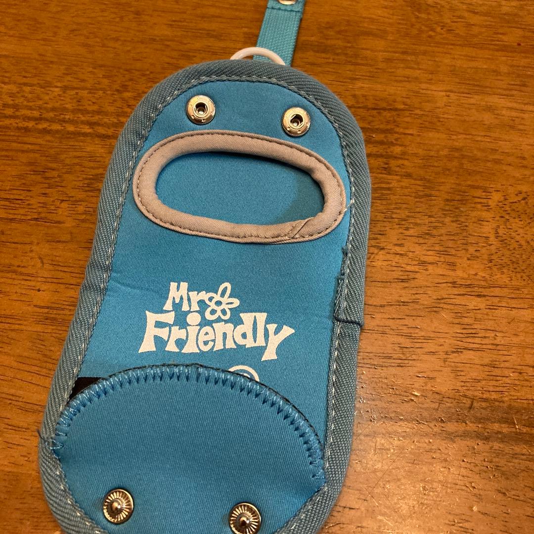 ミスターフレンドリー　ネオプレン伸縮素材　ボトルケース　スマホにも　水色　青木