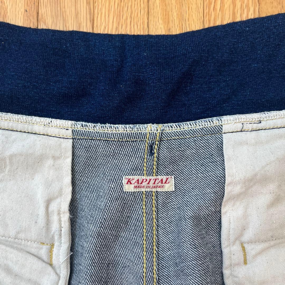 キャピタルKAPITAL ダークブルー サルエルパンツ ウエストゴム