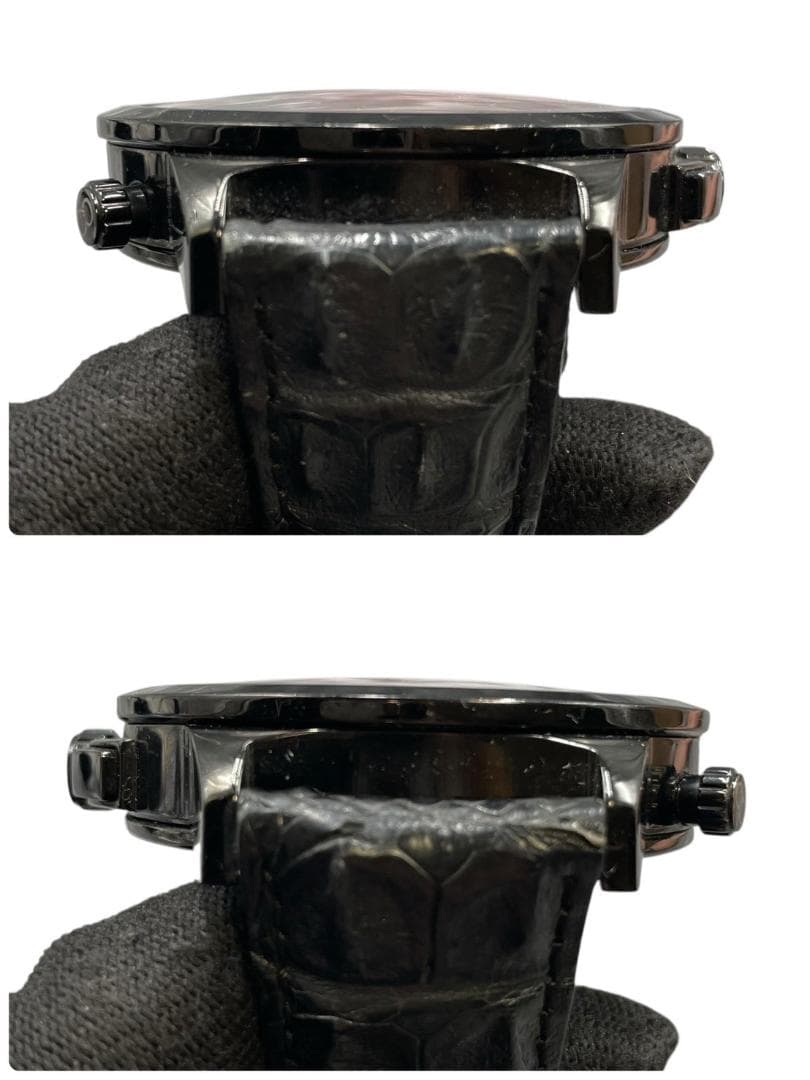 【新品電池】カーティス 腕時計 クォーツ ビッグタイムワールド クロコダイル