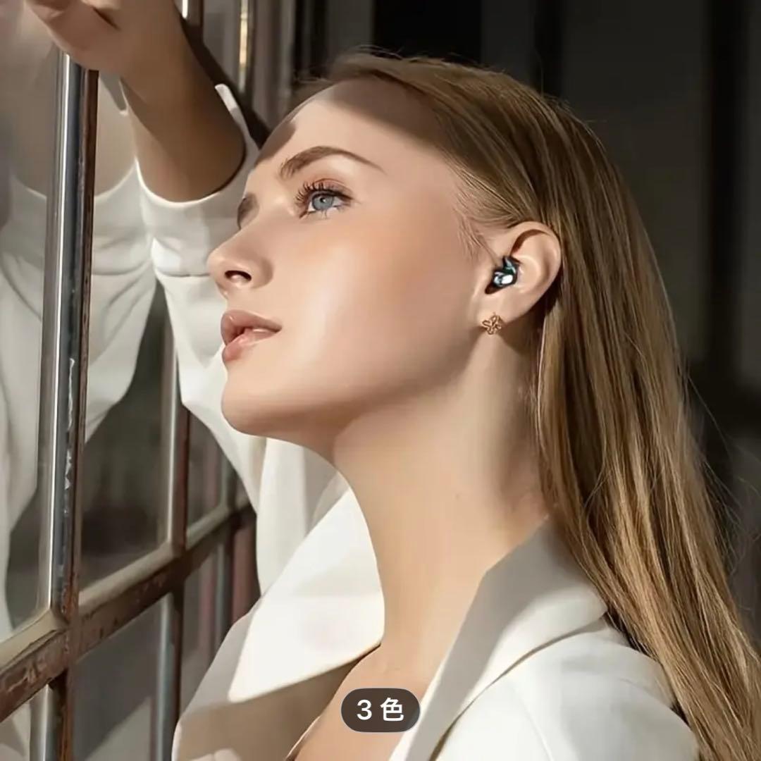 ワイヤレスイヤホン Bluetooth 5.3 残量表示 高音質 黒 新品