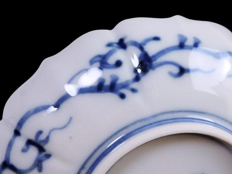 大聖寺伊万里　金襴手 菊花型　牡丹の図　4寸皿　2枚　C457AS-CVs