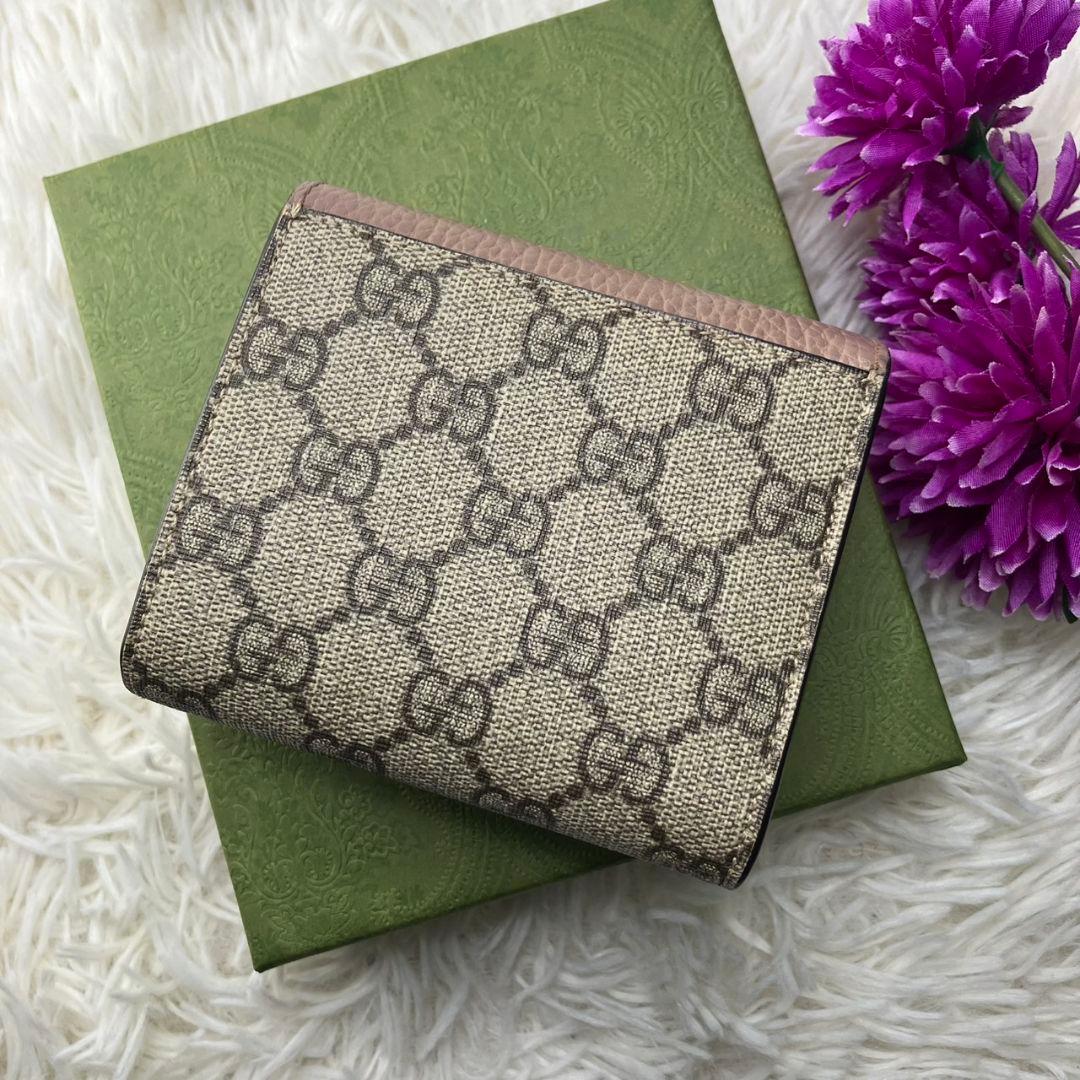 ハイジ様✨GUCCI 二つ折り財布 GG マーモント レザー ベージュ