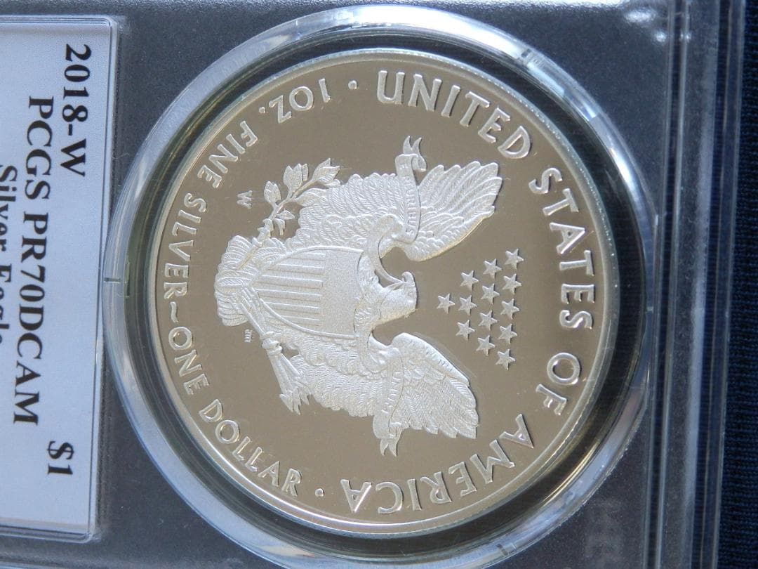 【値下】米国2018年　イーグル銀貨 T・クリーブランド　サインPR70DCAM