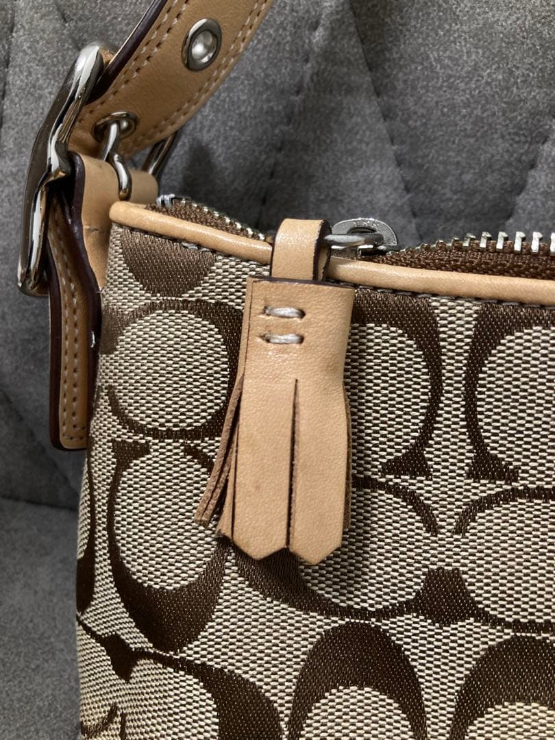 【美品】COACH コーチ ワンショルダーバッグ シグネチャー 8K01