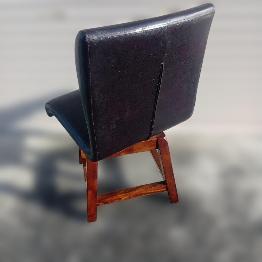 ヴィンテージ MORISHIGE PUレザー アンティーク回転チェア③