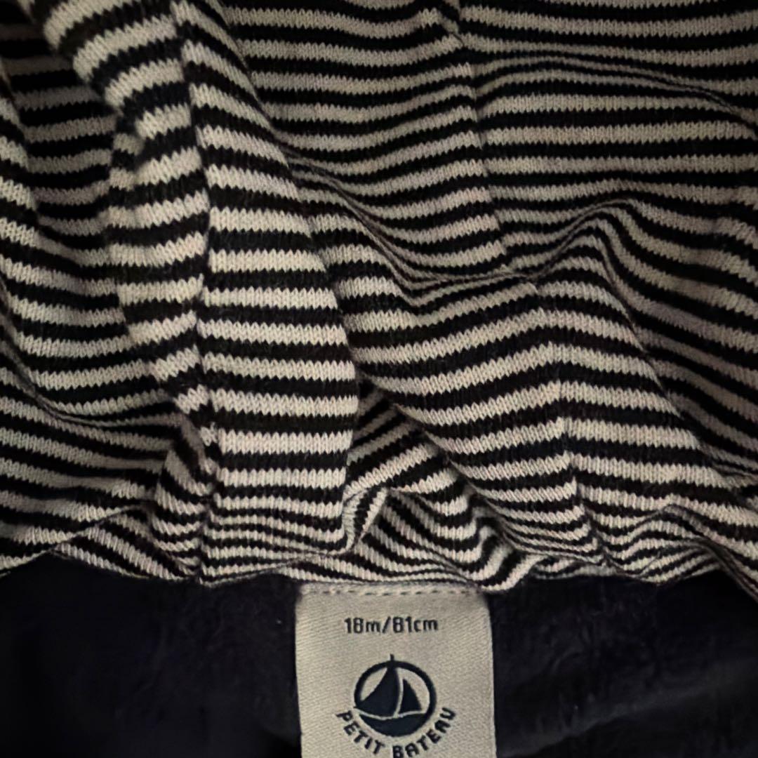 プチバトー花柄フード付きダウンコート 18m