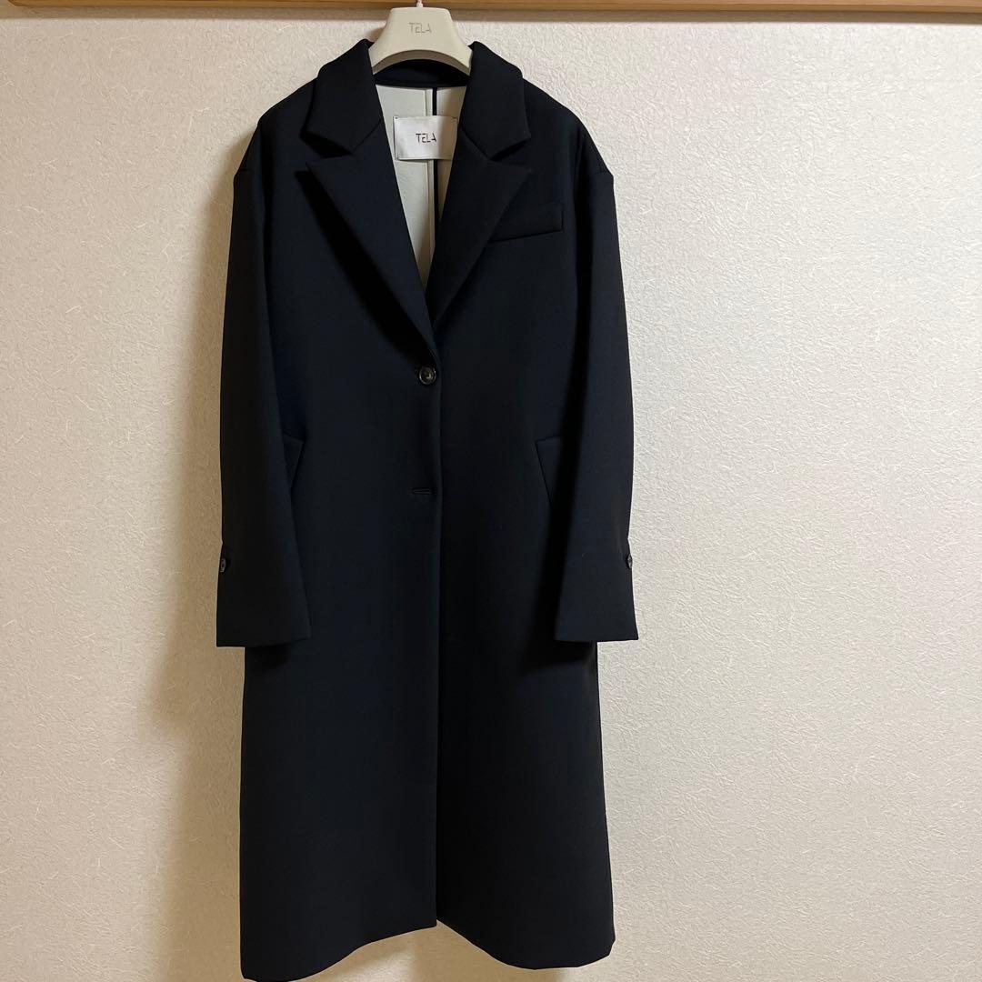 TELA (テラ)　シングルブレスト　黒　チェスターコート 40