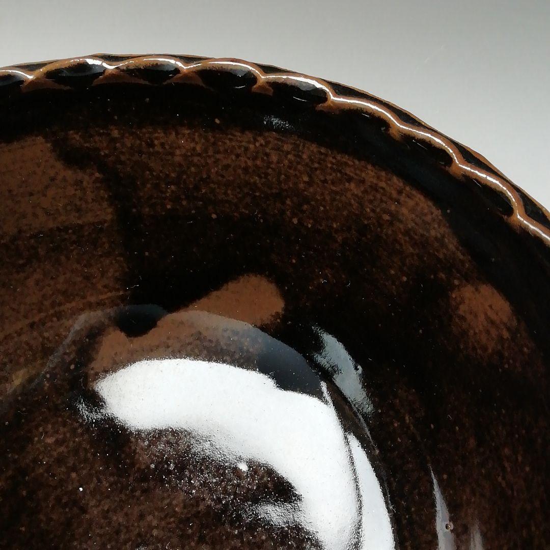 Ｔ２１２　建水　『膳所焼』『輪花　建水』『淡海ぜぜ陽炎園造』　共箱　茶道具