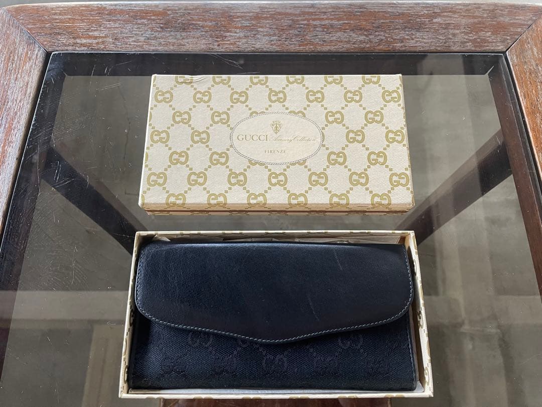 1980s oldgucci オールドグッチ　ブラック　長財布