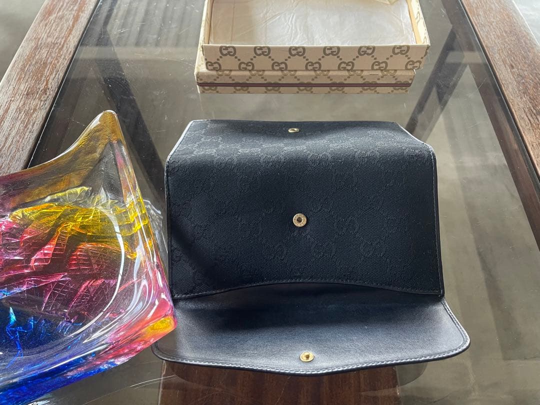 1980s oldgucci オールドグッチ　ブラック　長財布