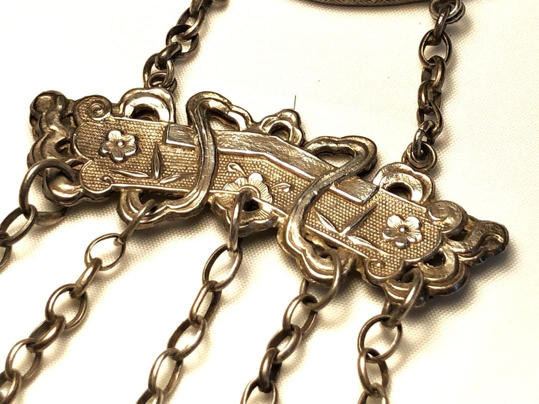 【 明~清代 银锁算盘】　銀錠そろばん　中華古玩　　　　　M0425B