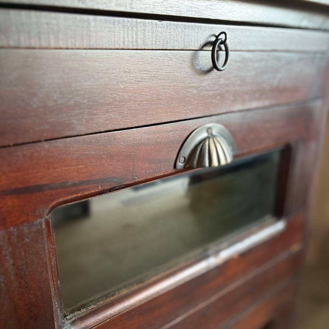 B-COMPANY シェル取手　3段キャビネット　チェスト　マホガニー