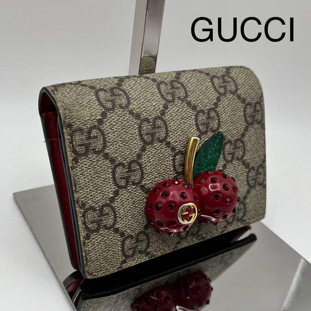 ✨美品✨ GUCCI 二つ折り財布 さくらんぼ チェリーPVC GGスプリーム