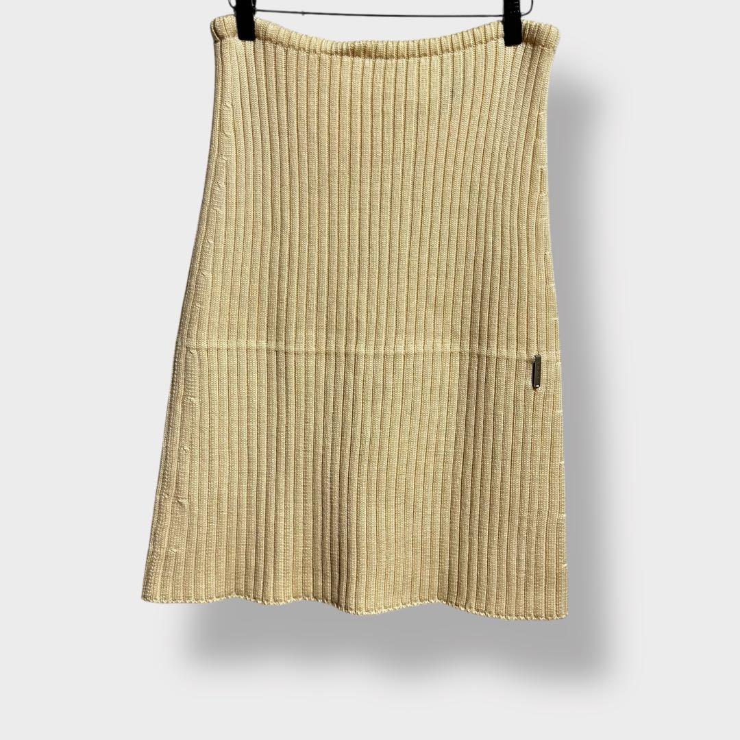 【FENDI フェンディ】リブニットスカート　ウエストゴム　ウール　イタリア製