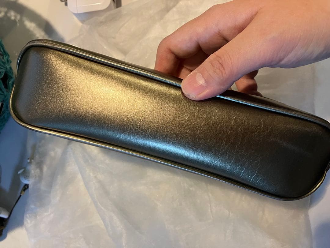 GUCCIグッチ美品ミニハンドバッグポーチ結婚式ゴールドブラウンカーキレザー