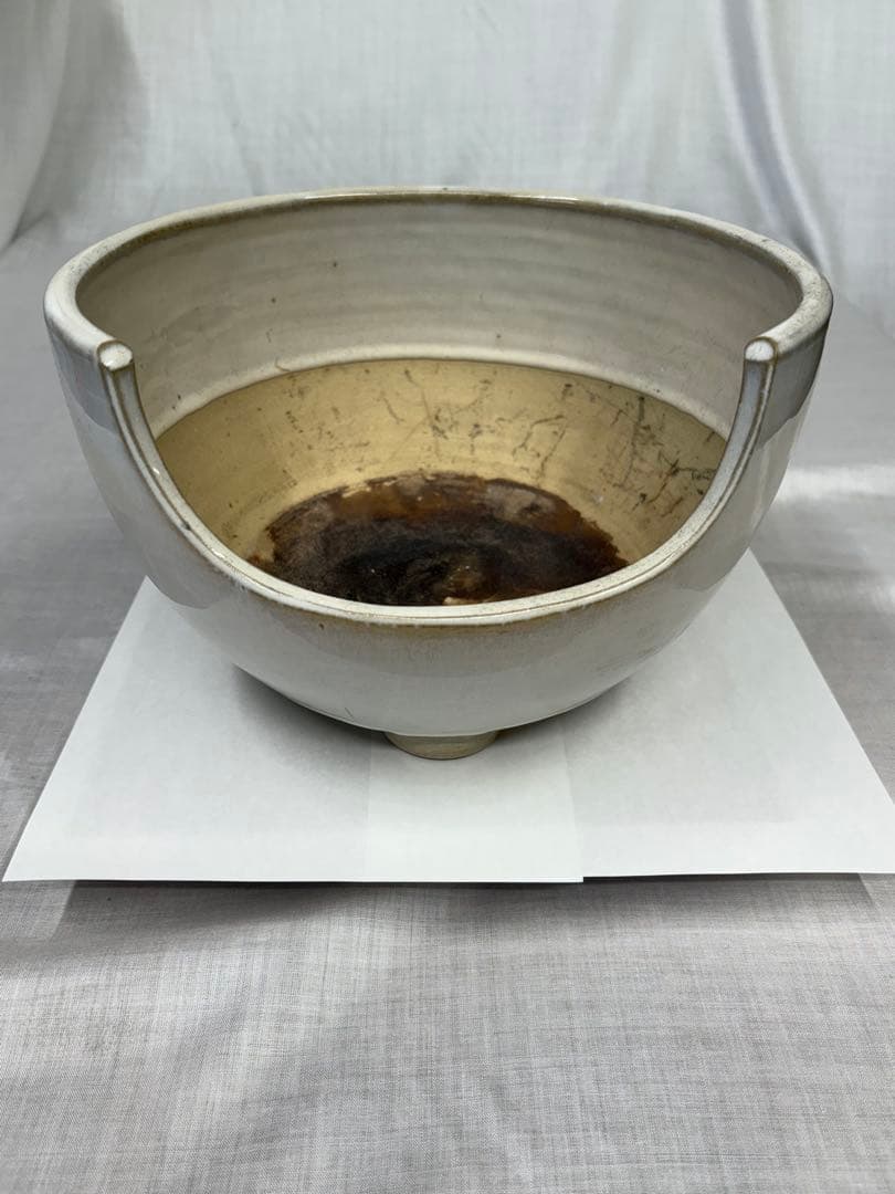 茶道具 陶器 赤膚焼 大塩昭山 風炉 陶器風炉 紅鉢風炉 アンティーク 骨董品