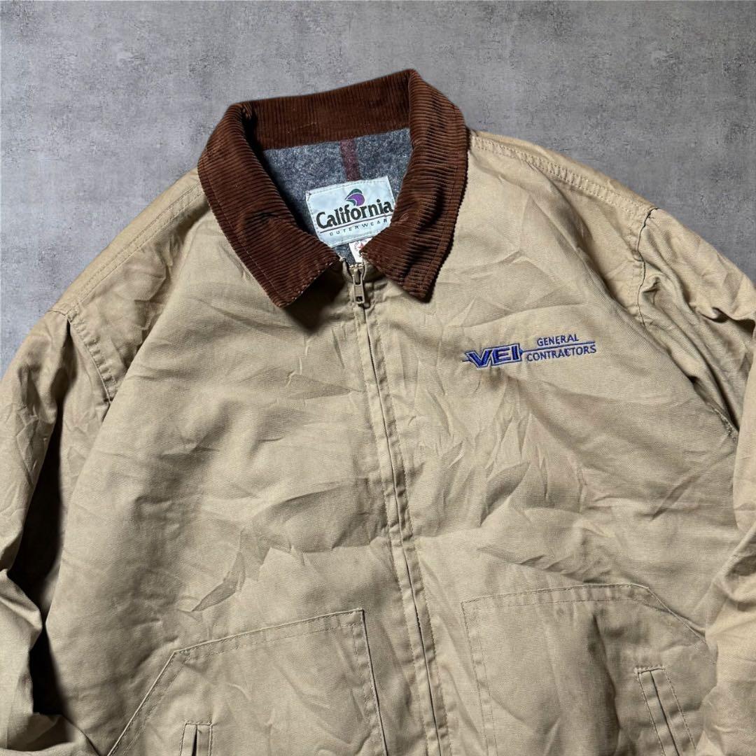2265 古着90年代USA製Californiaダックジャケット企業系刺繍ロゴ